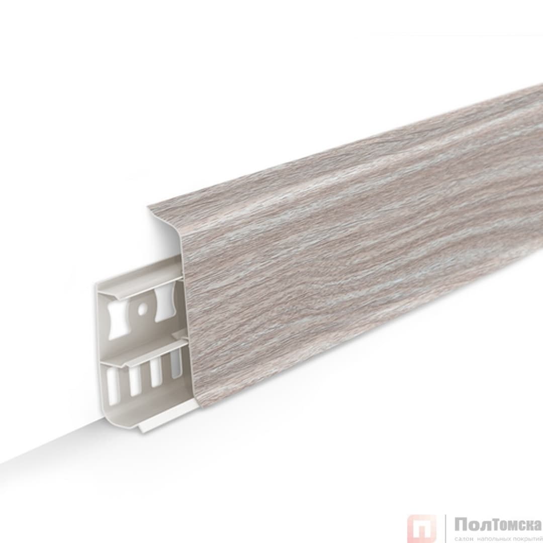 Плинтус напольный с кабель-каналами 85мм 2,2м "Деконика", 294 Орех антик