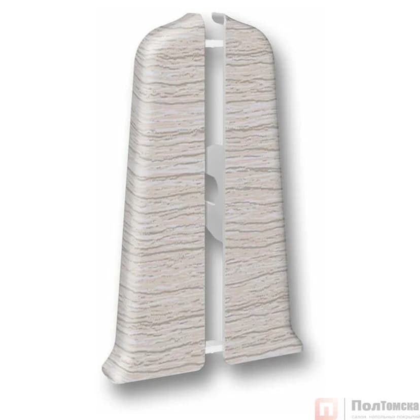 Торцевые (пара) для плинтуса 85мм "Деконика" (1 пара во флоупак), 253 Ясень серый