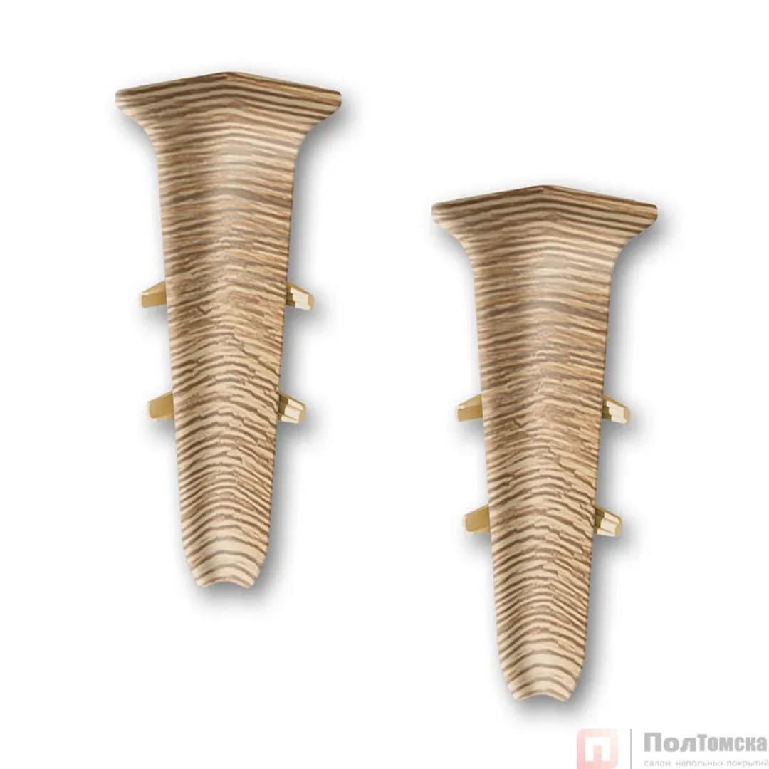 Угол внутренний для плинтуса 85мм "Деконика" (2шт. во флоупак), 221 Дуб янтарный