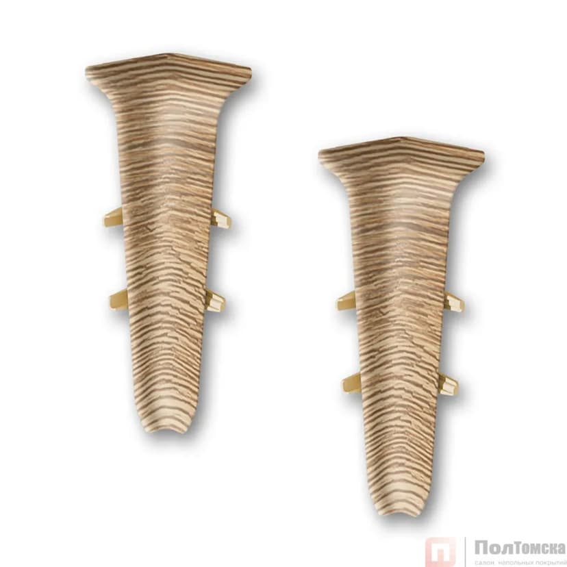 Угол внутренний для плинтуса 85мм "Деконика" (2шт. во флоупак), 221 Дуб янтарный