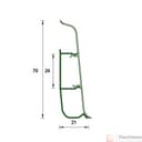 Плинтус напольный с кабель-каналами 70мм 2,2м "Деконика", 229 Дуб латте - фото 2