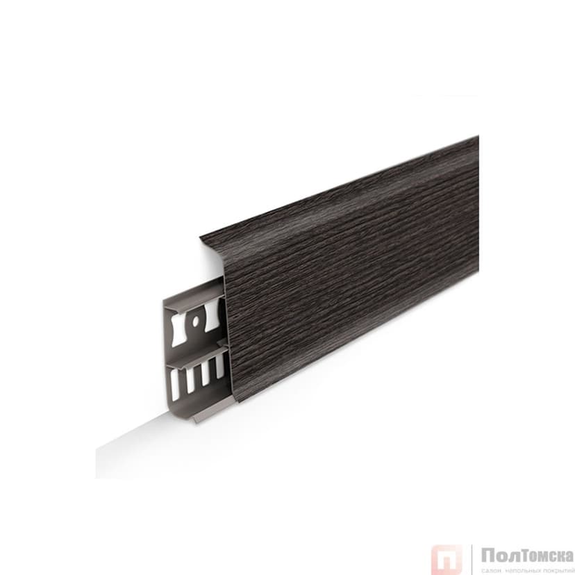 Плинтус напольный с кабель-каналами 85мм 2,2м "Деконика", 352 Каштан серый