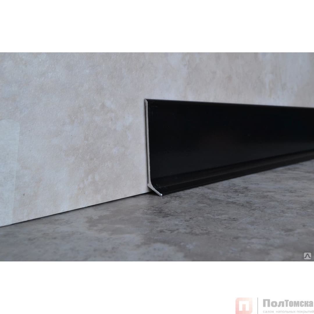 Плинтус алюминиевый 80 мм 2,5м анод.черный мат, шт