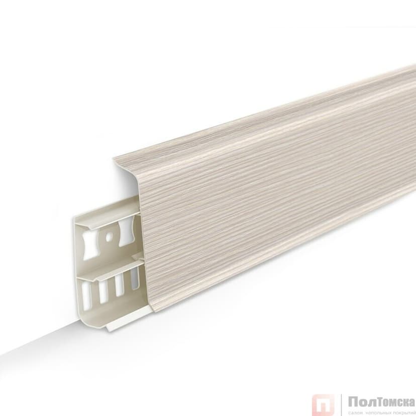 Плинтус напольный с кабель-каналами 85мм 2,2м "Деконика", 266 Клен светлый