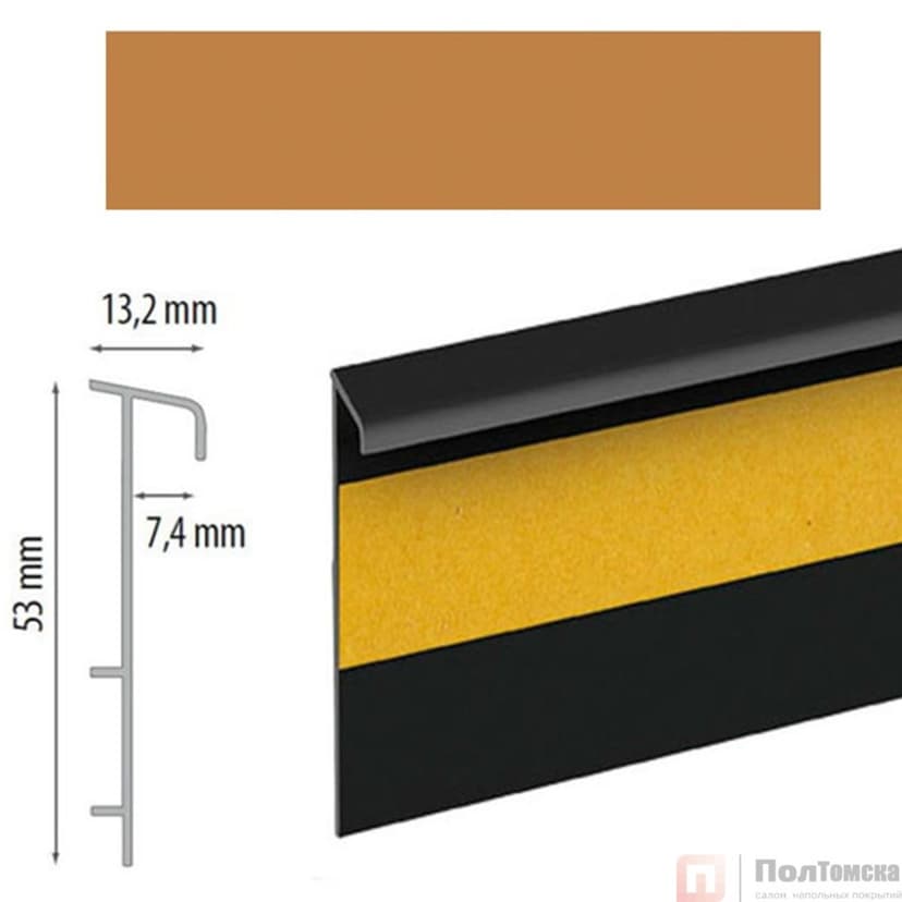 плинтус ПВХ Cezar для ковролина  107 (плоский) (20), шт.