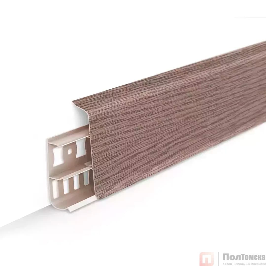 Плинтус напольный с кабель-каналами 70мм 2,2м "Деконика", 215 Дуб снежный