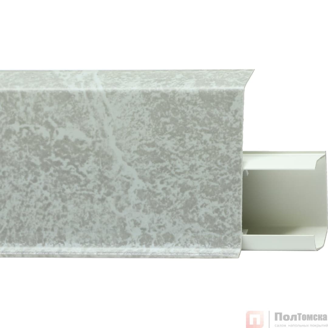 TERA  №730 Плинтус со съемной панелью Фрост Платина 72 мм, 2,2 м.