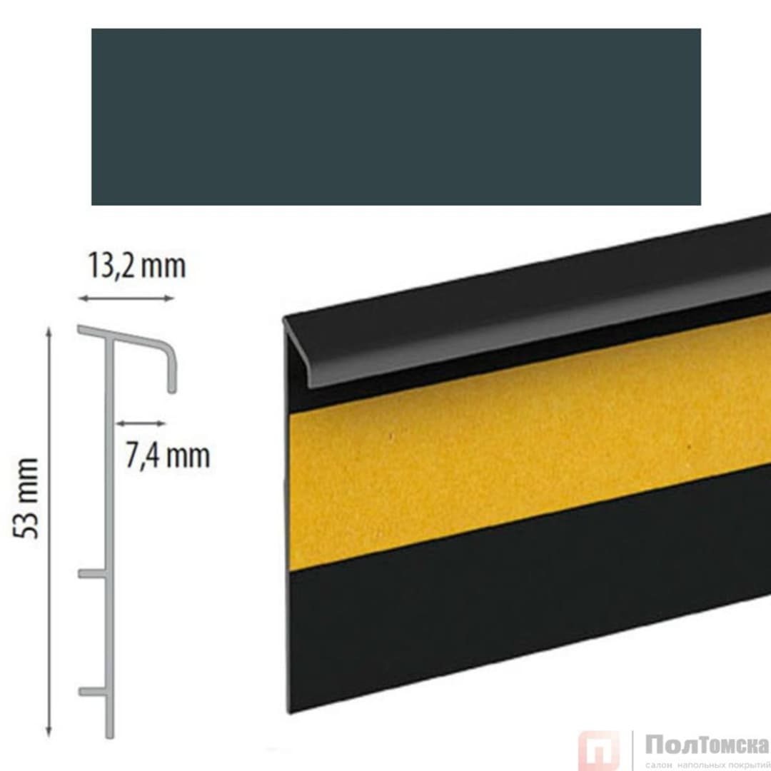 плинтус ПВХ Cezar для ковролина  123 графит (20), шт.
