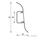 Плинтус Серебристый Классик 55мм 2,2 м,  - фото 3
