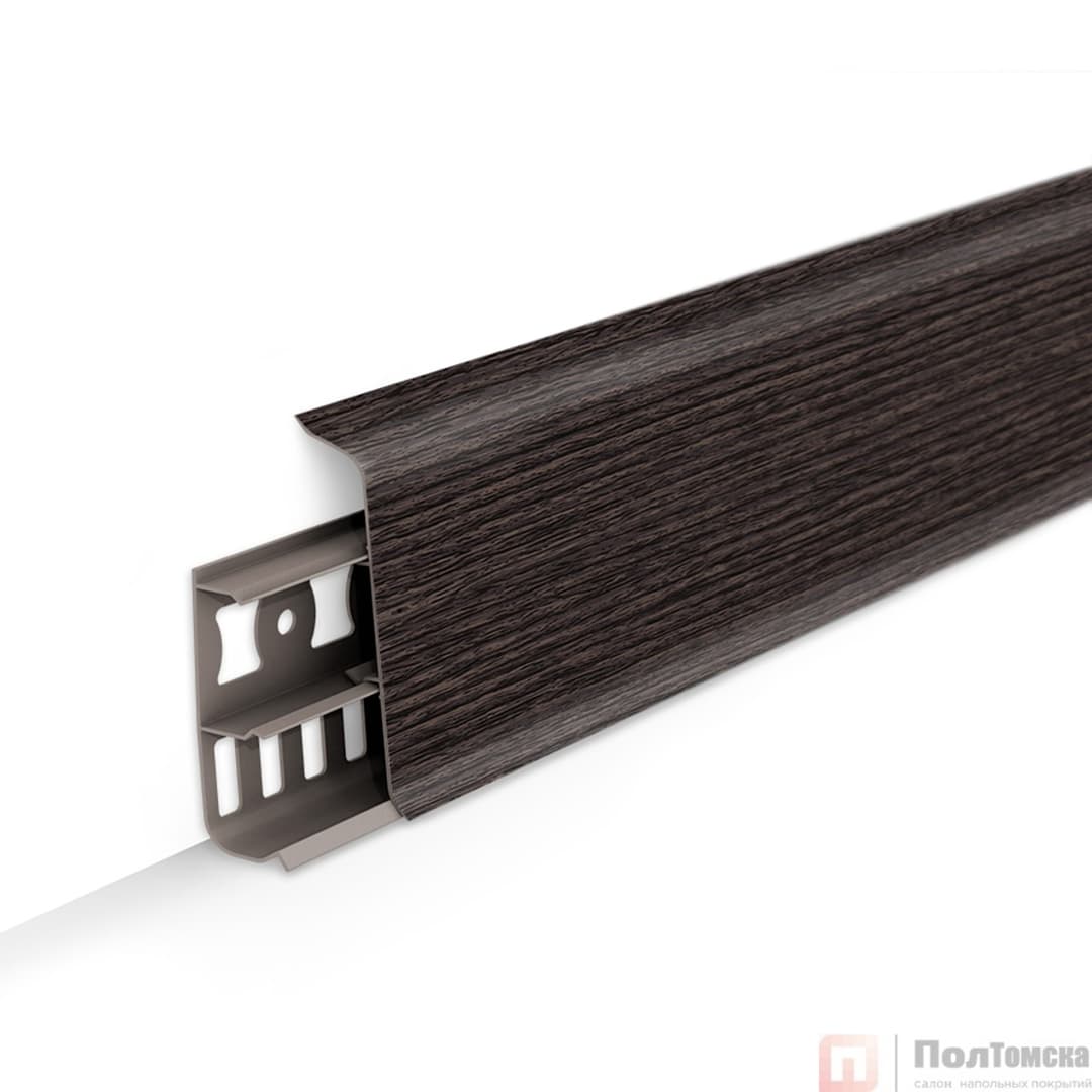 Плинтус напольный с кабель-каналами 85мм 2,2м "Деконика", 351 Каштан