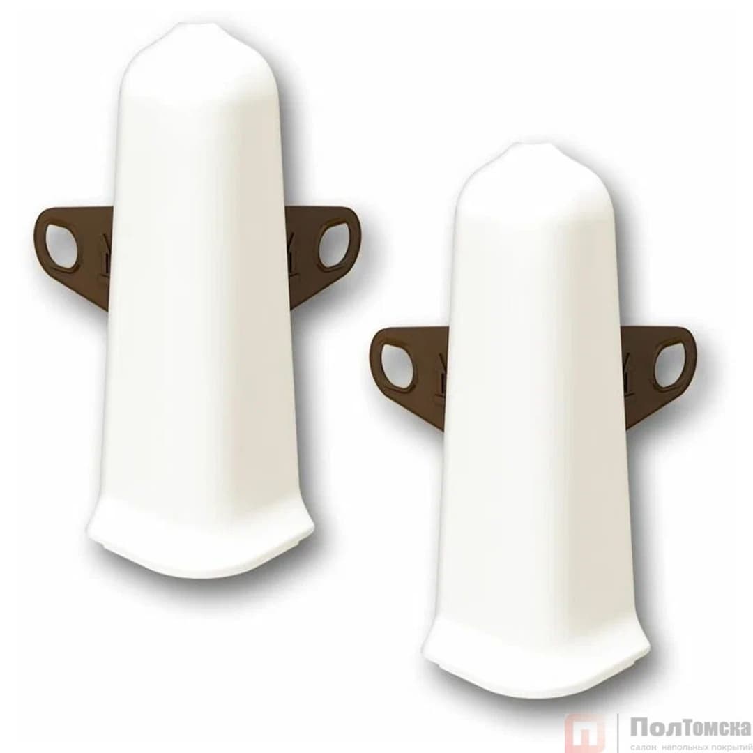 Угол наружный (внешний) с крепежом 85мм "Деконика" (2шт. во флоупак), 033 Кремово-белый