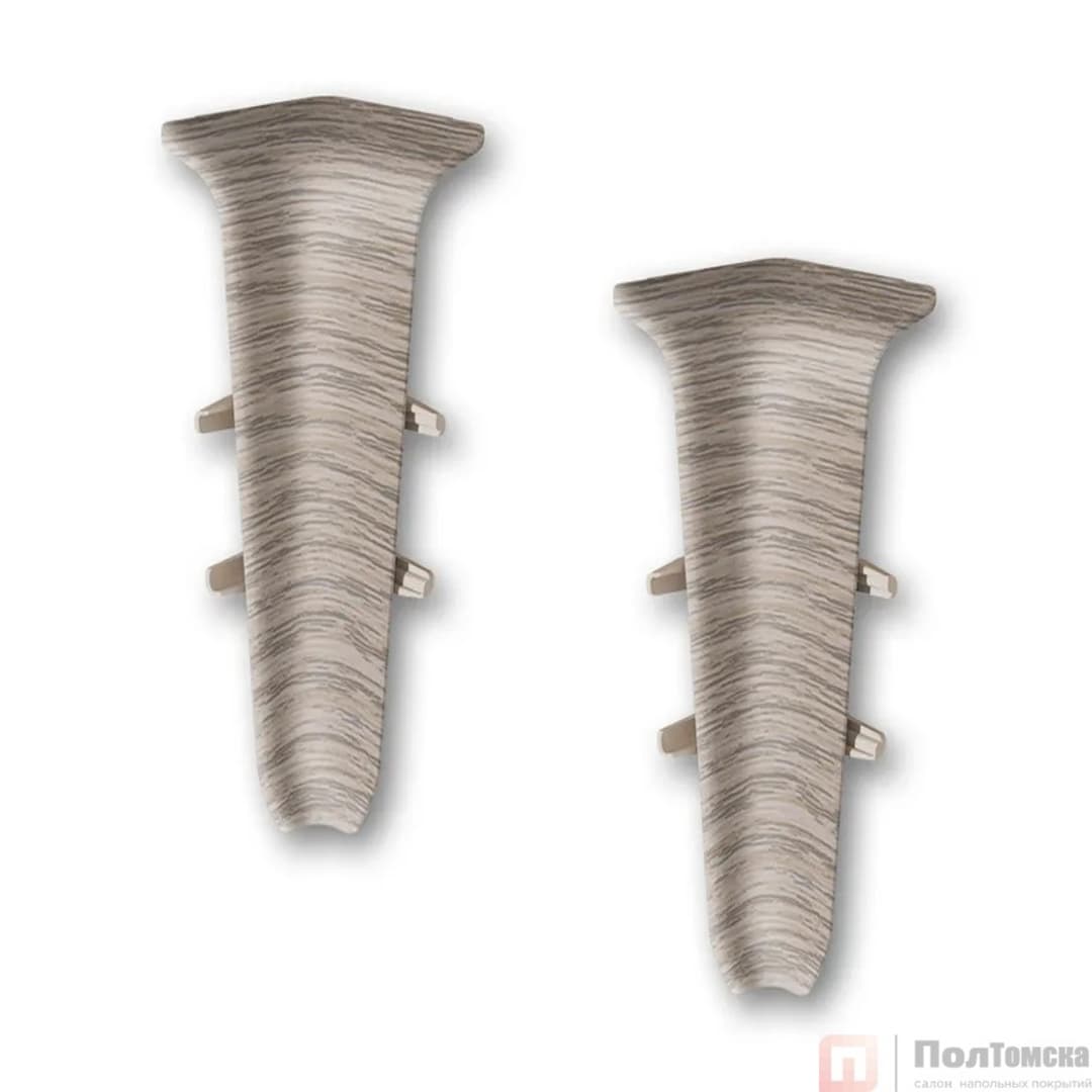 Угол внутренний для плинтуса 85мм "Деконика" (2шт. во флоупак), 215 Дуб снежный