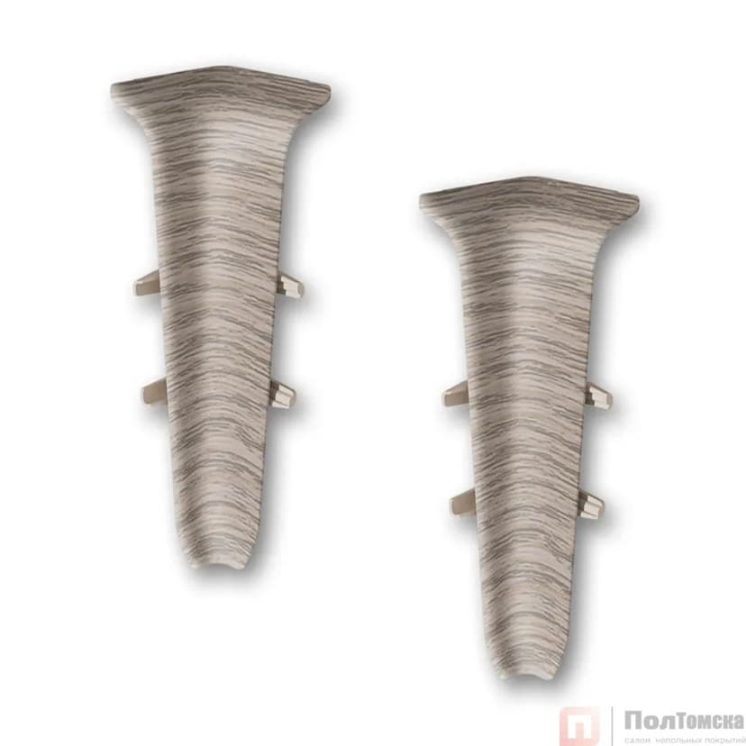 Угол внутренний для плинтуса 85мм "Деконика" (2шт. во флоупак), 215 Дуб снежный