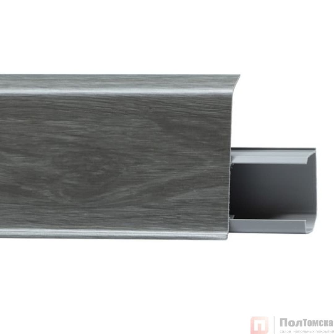 TERA №727 Плинтус со съемной панелью Сильвер 72 мм, 2,2 м.