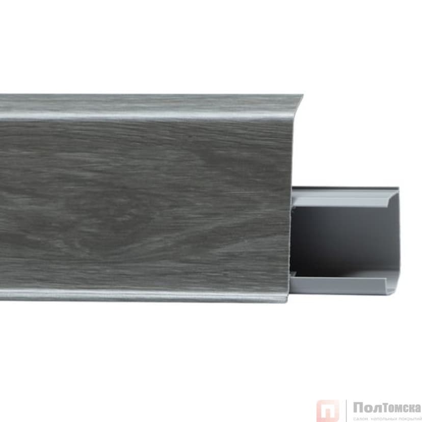 TERA №727 Плинтус со съемной панелью Сильвер 72 мм, 2,2 м.