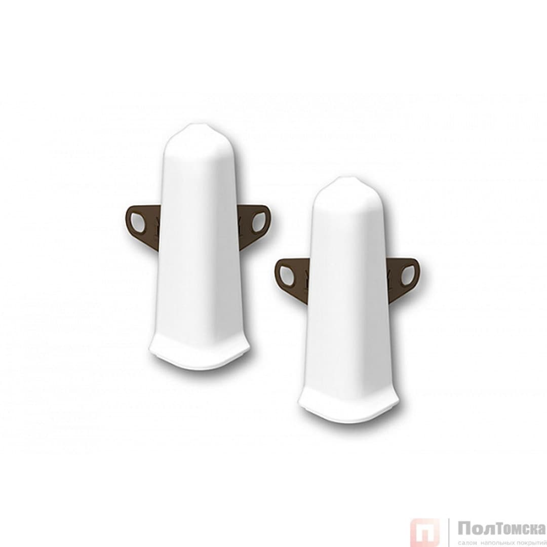 Угол наружный (внешний) с крепежом 70мм "Деконика" (2шт. во флоупак), 001-G Белый глянцевый