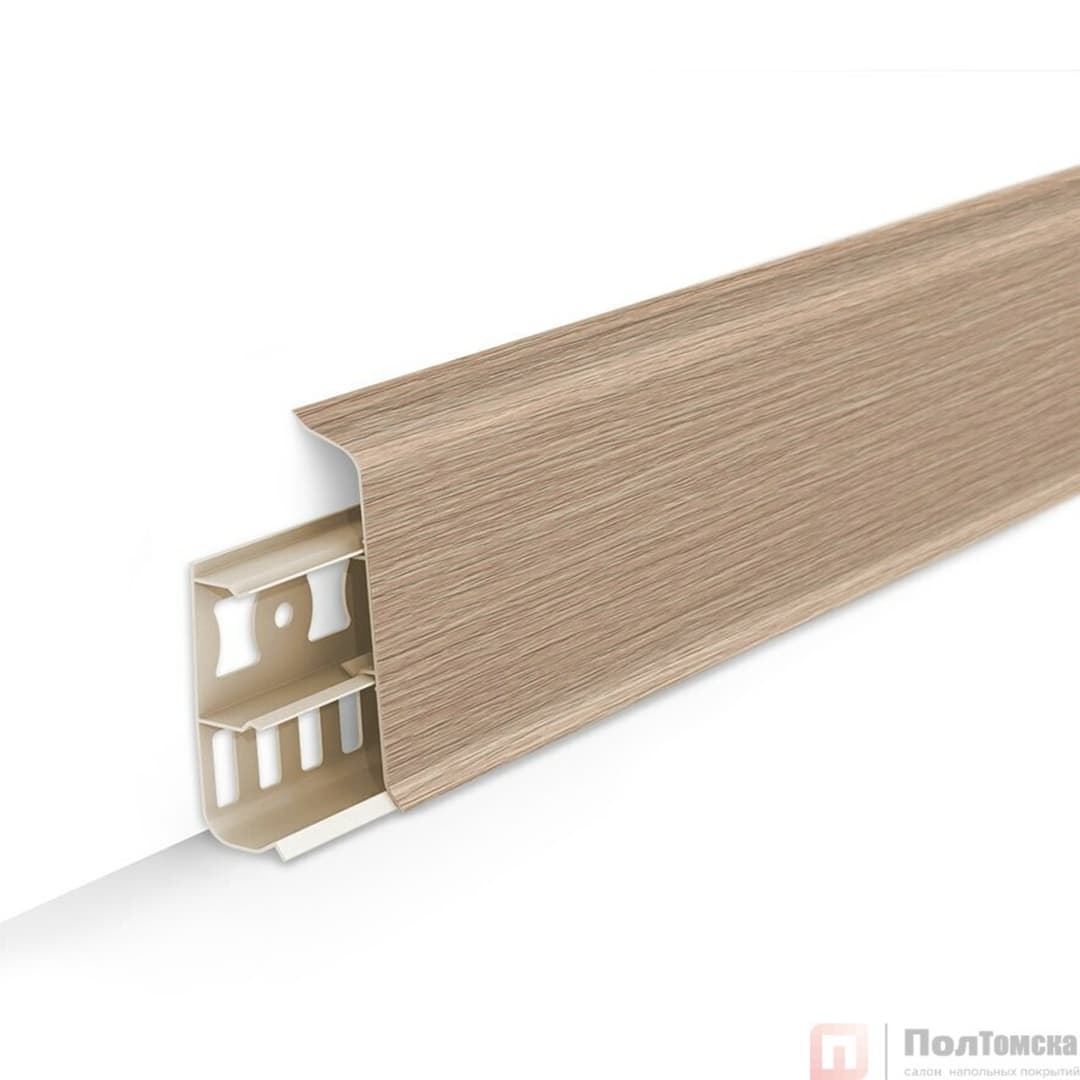 Плинтус напольный с кабель-каналами 70мм 2,2м "Деконика", 213 Дуб северный