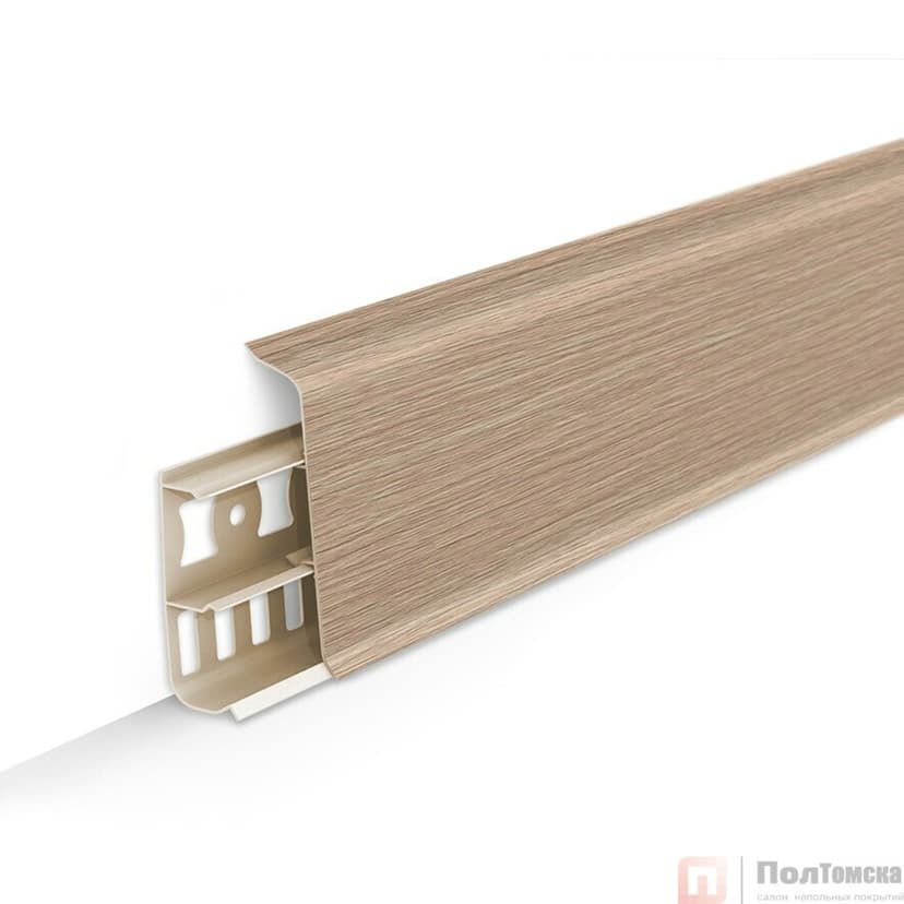 Плинтус напольный с кабель-каналами 70мм 2,2м "Деконика", 213 Дуб северный