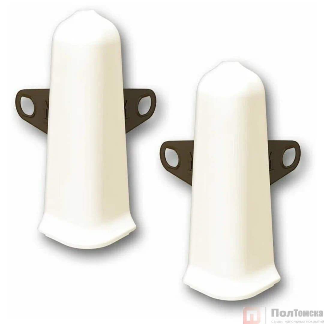 Угол наружный (внешний) с крепежом 85мм "Деконика" (2шт. во флоупак), 034 Светлая слоновая кость