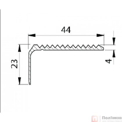 Порог-угол с зубцами 44 х 23мм х 2,0м алюминий медь антик