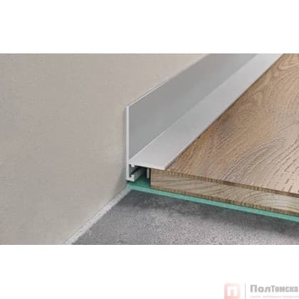 Микроплинтус 16-20мм 2,4м анод. серебро матовый, шт