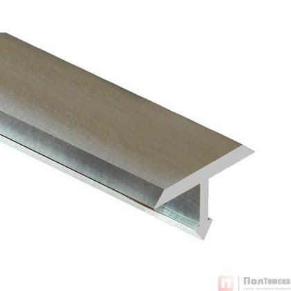 PV39-01 Профиль Т-образный плоский алюминий полированный 26мм х 2,5 м