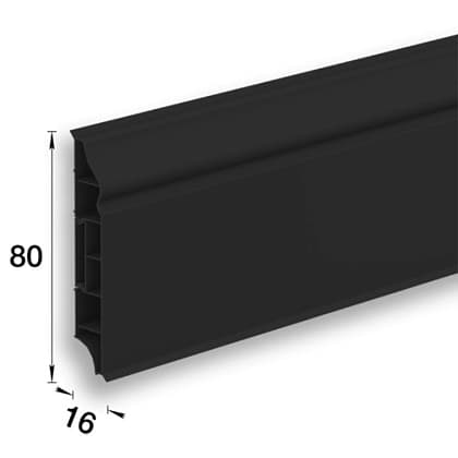 Плинтус напольный фигурный 80мм 2,2м "Идеал Дюра", 093 Графит