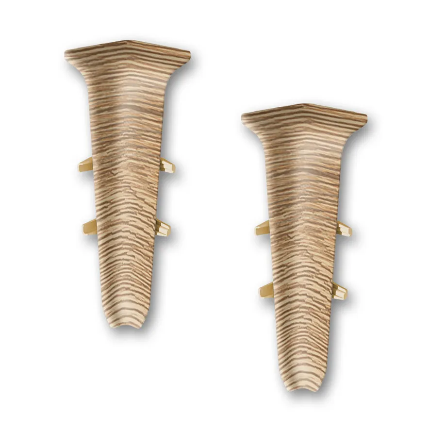 Угол внутренний для плинтуса 85мм "Деконика" (2шт. во флоупак), 221 Дуб янтарный