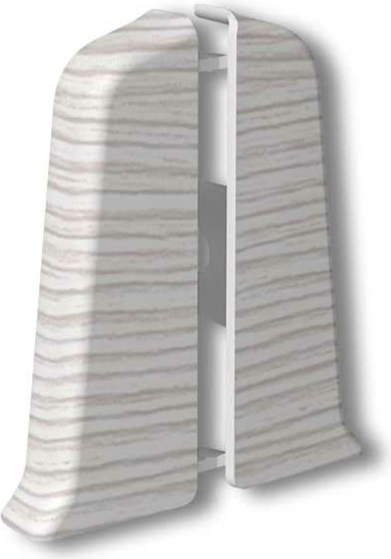 Торцевые (пара) для плинтуса 85мм "Деконика" (1 пара во флоупак), 255 Ясень бьянко