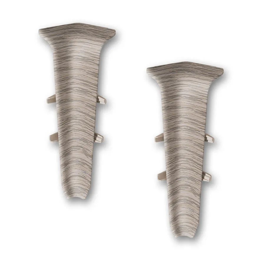 Угол внутренний для плинтуса 85мм "Деконика" (2шт. во флоупак), 215 Дуб снежный