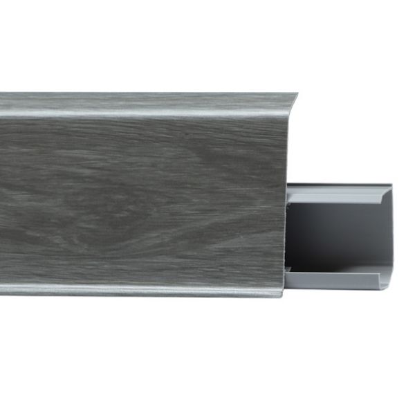 TERA №727 Плинтус со съемной панелью Сильвер 72 мм, 2,2 м.