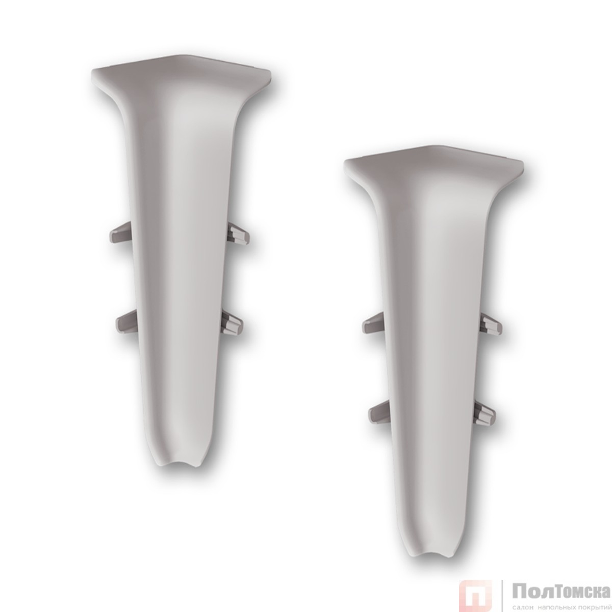 Угол внутренний для плинтуса 85мм "Деконика" (2шт. во флоупак), 036 Платиново-серый