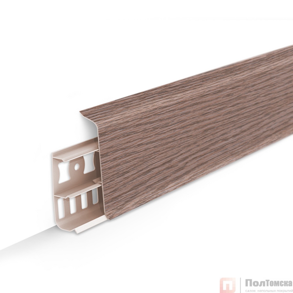 Плинтус напольный с кабель-каналами 85мм 2,2м "Деконика", 215 Дуб снежный