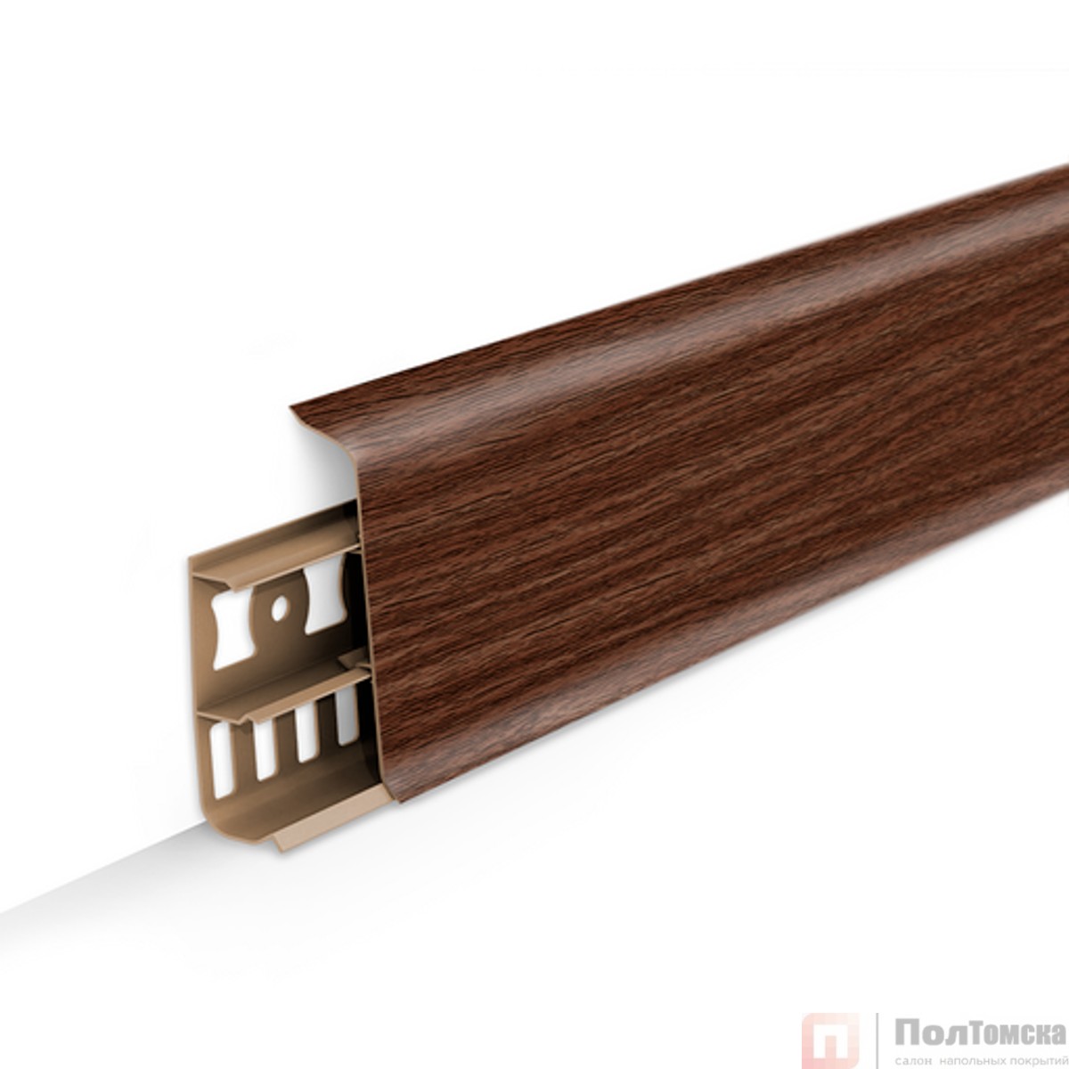 Плинтус напольный с кабель-каналами 85мм 2,2м "Деконика", 291 Орех