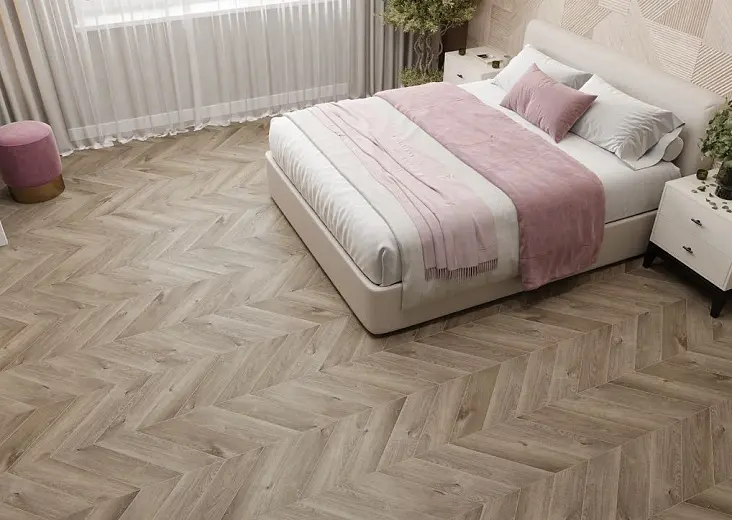 Клеевая кварцвиниловая плитка Alpine Floor Chevron LVT Дуб Натуральный Отбеленный ECO 20-3