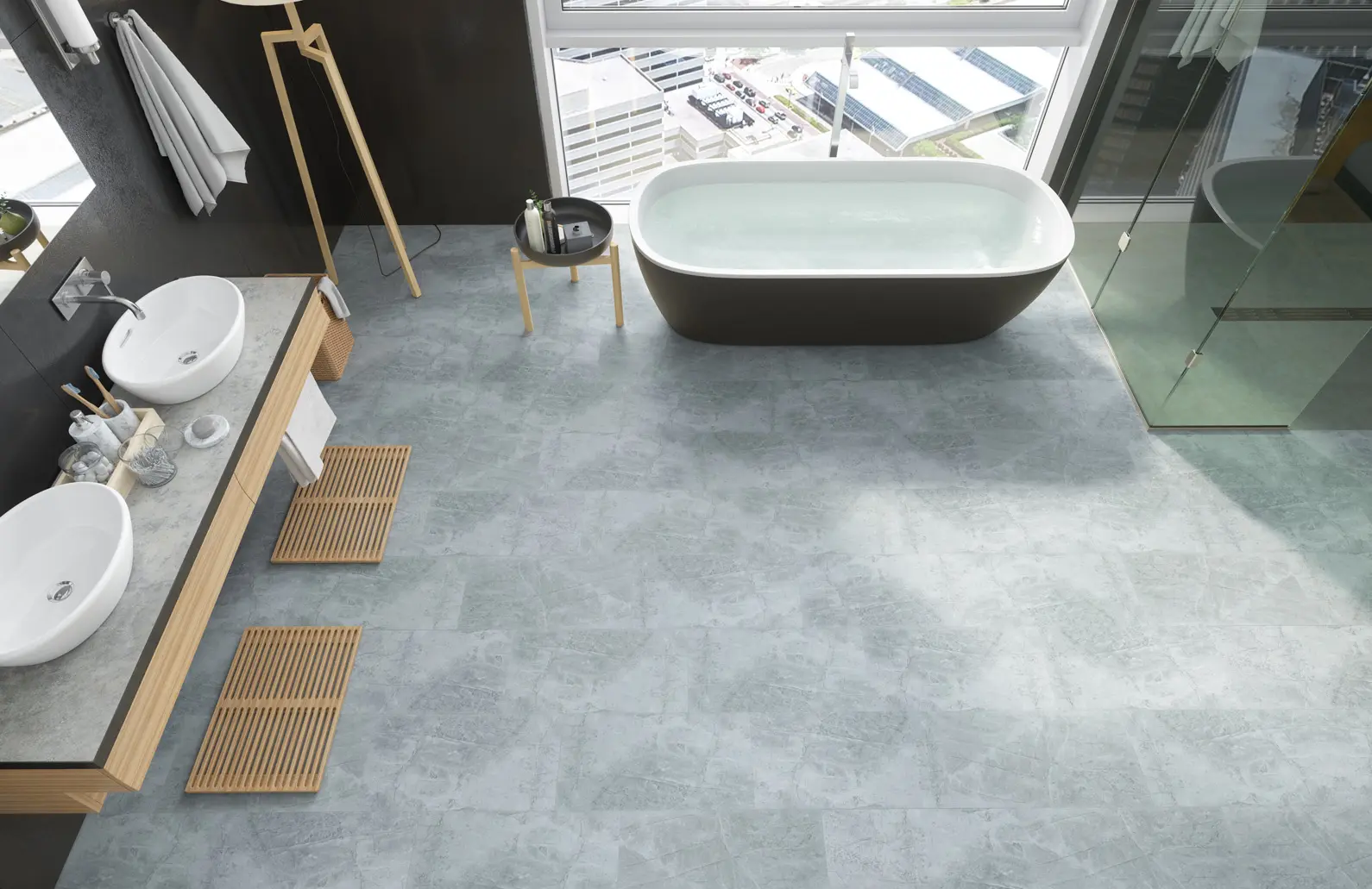 Кварцевый ламинат Refloor Fargo Дымчатый Меланит 61S455