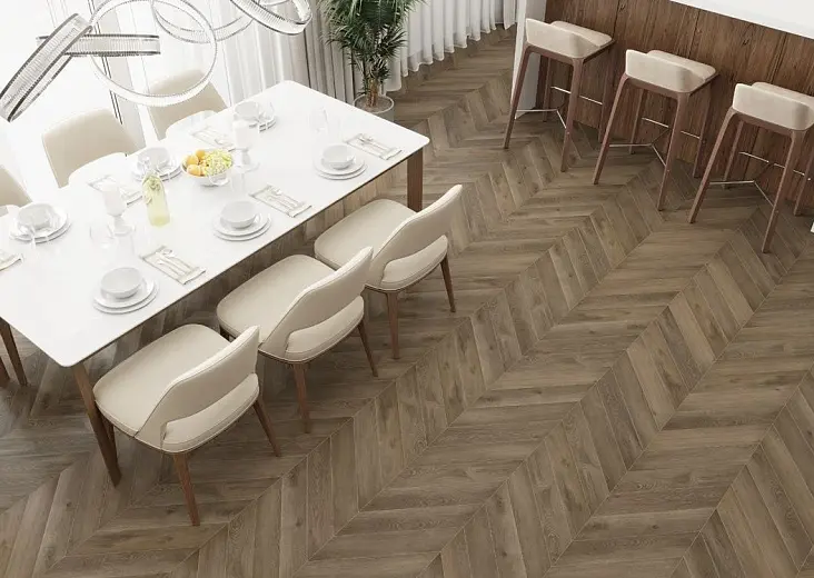 Клеевая кварцвиниловая плитка Alpine Floor Chevron LVT Дуб Насыщенный ECO 20-4