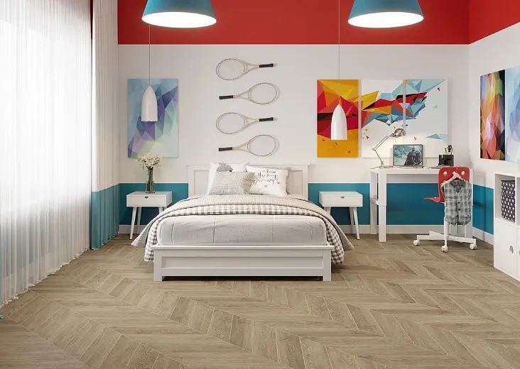 Клеевая кварцвиниловая плитка Alpine Floor Chevron LVT Дуб Ваниль Селект ECO 20-2