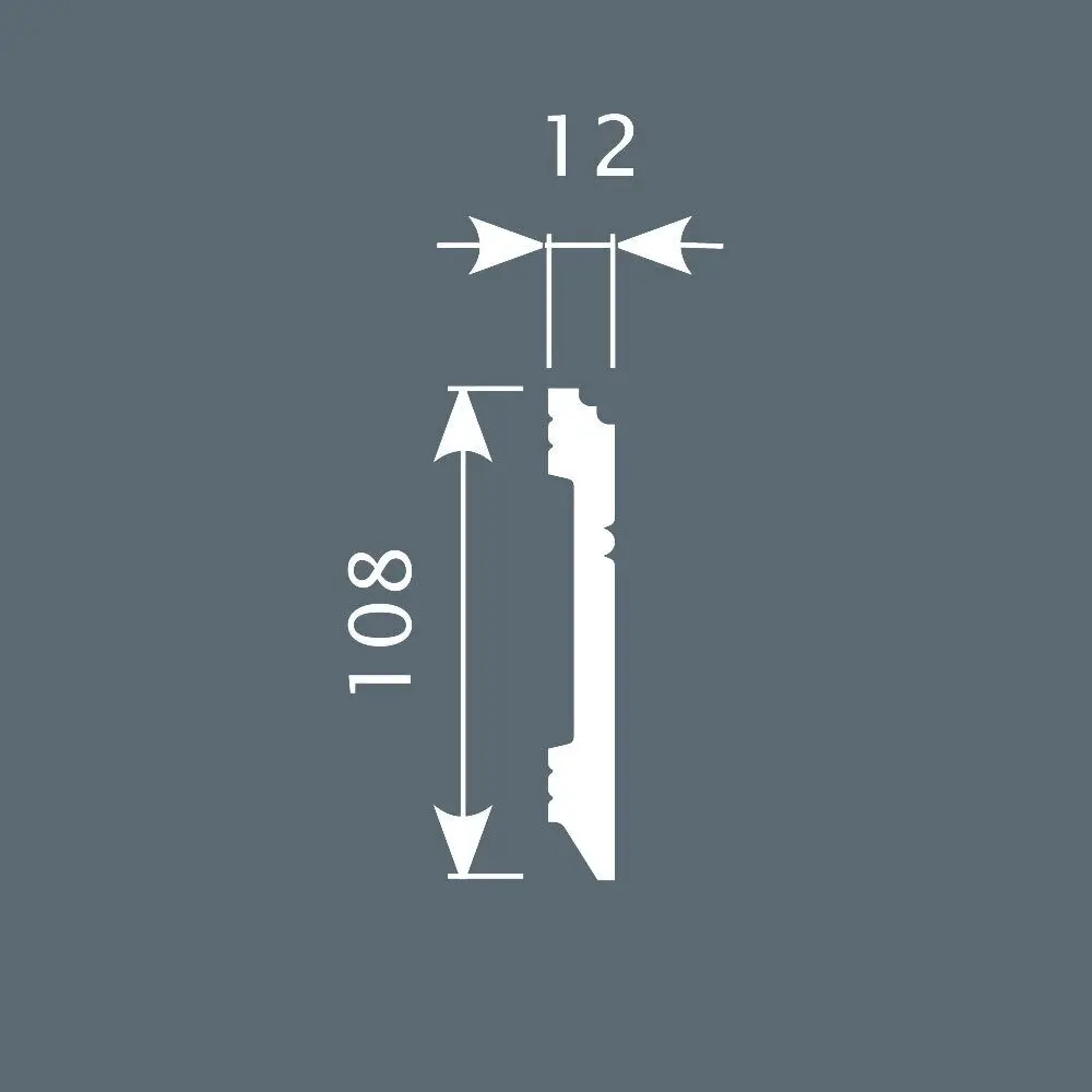 Плинтус PX005, 108х12, 2000мм, Экополимер/8 Плинтус PX005, 108х12, 2000мм, Экополимер/8