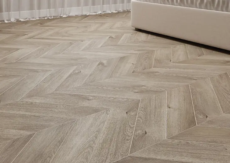 Клеевая кварцвиниловая плитка Alpine Floor Chevron LVT Дуб Натуральный Отбеленный ECO 20-3