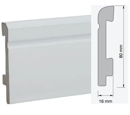 Плинтус для покраску PVC SIERRA 80мм