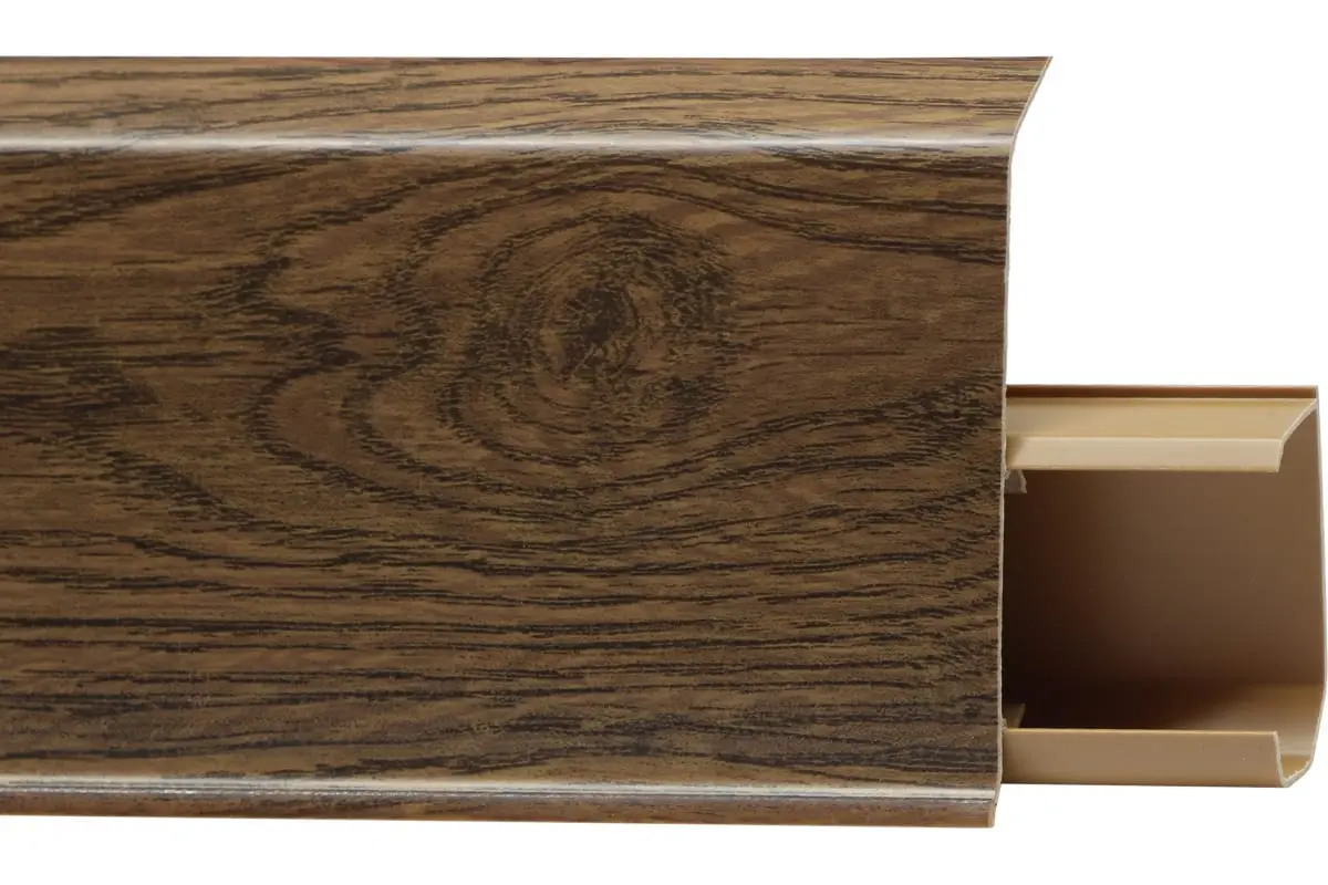 TERA  №712 Плинтус со съемной панелью Дуб Борнео 72 мм, 2,2 м. TERA  №712 Плинтус со съемной панелью Дуб Борнео 72 мм, 2,2 м.