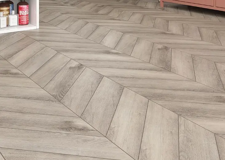 Клеевая кварцвиниловая плитка Alpine Floor Chevron LVT Дуб Исида ECO 20-8