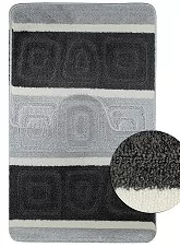 Коврик в ванную SILVER двойной ЧЁРНЫЙ 60х100 + 50х60 см 100% полиэстер, ворс 11мм ( 00211)