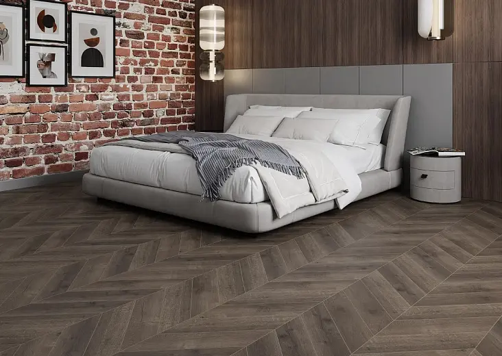 Клеевая кварцвиниловая плитка Alpine Floor Chevron LVT Дуб Антарес ECO 20-9