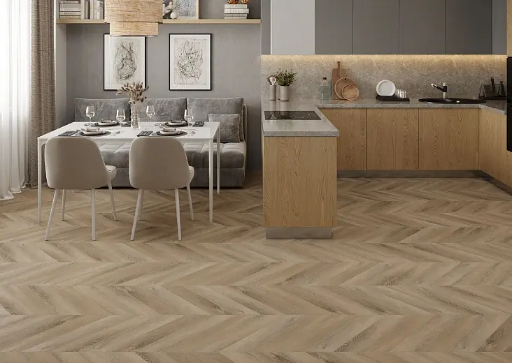 Клеевая кварцвиниловая плитка Alpine Floor Chevron LVT Дуб Синистра ECO 20-6