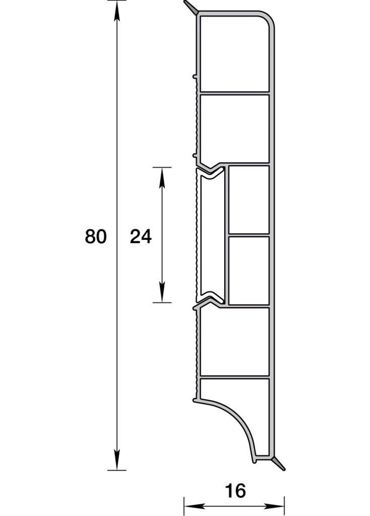 Плинтус напольный прямоугольный 80мм 2,2м "Идеал Дюра", 037Молочно-белый (10 шт/уп)
