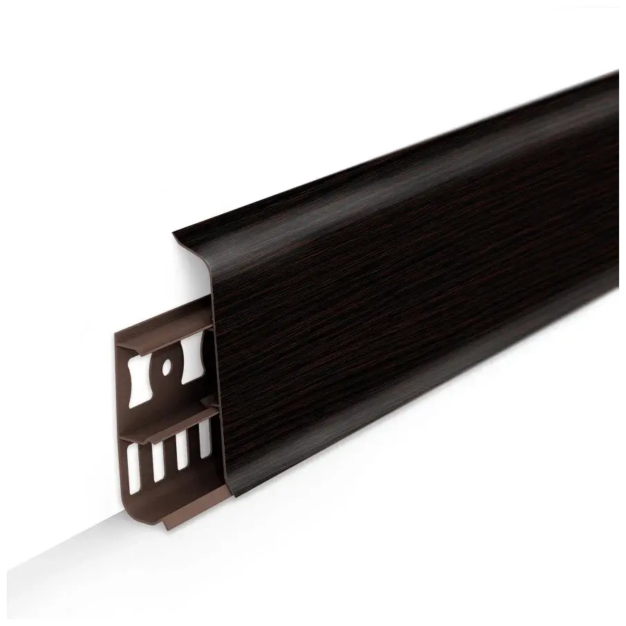 Плинтус напольный с кабель-каналами 85мм 2,2м "Деконика", 303 Венге темный Плинтус напольный с кабель-каналами 85мм 2,2м "Деконика", 303 Венге темный