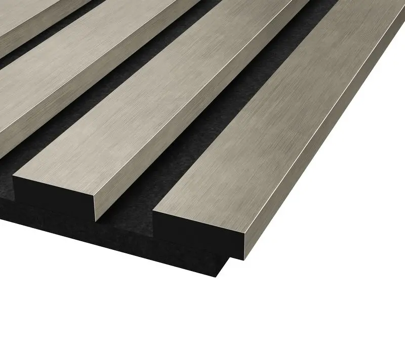 Комплект акуст.панелей, черный войлок, 3000х300х19мм, рейки ЭКОПОЛИМЕР, платина матовая/2шт., компл Комплект акуст.панелей, черный войлок, 3000х300х19мм, рейки ЭКОПОЛИМЕР, платина матовая/2шт., компл