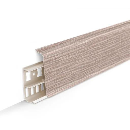 Плинтус напольный с кабель-каналами 85мм 2,2м "Деконика", 229 Дуб латте Плинтус напольный с кабель-каналами 85мм 2,2м "Деконика", 229 Дуб латте